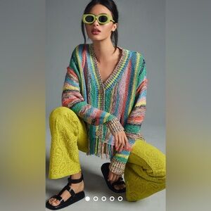 Anthropologie Pilcro Fringed Sweater